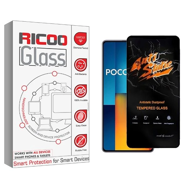 محافظ صفحه نمایش ریکو مدل RiC2 Antistatic مناسب برای گوشی موبایل شیائومی Poco M6 Pro 5G