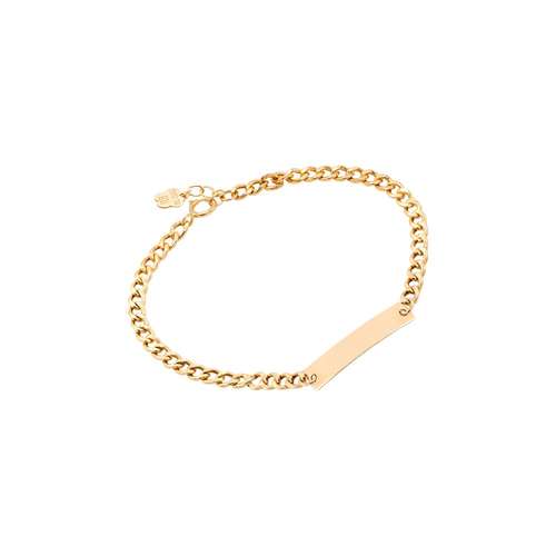 دستبند زنجیری طلا 18 عیار زنانه الی گالری مدل پلاک و کارتیه 80