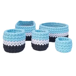 سبد قلاب بافی تریکو طرح سیسمونی کودک کد 11 مجموعه 5 عددی