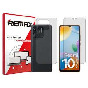 Remax HyGEL model transparent screen protector suitable for Xiaomi Redmi 10 Power mobile phone along with the phone back protector