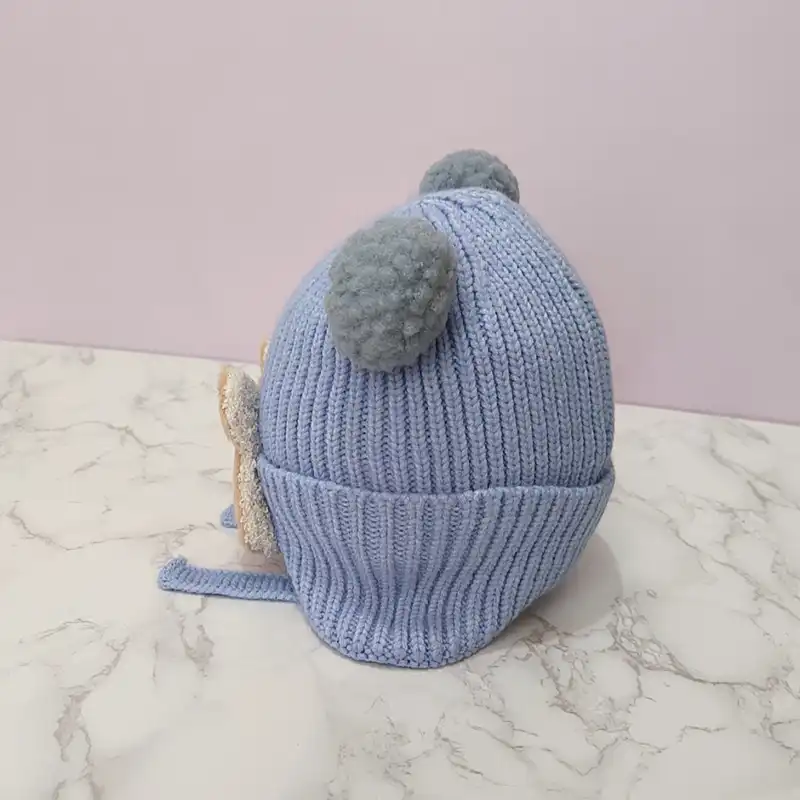 کلاه بافتنی بچگانه مدل عروسکی کد 005