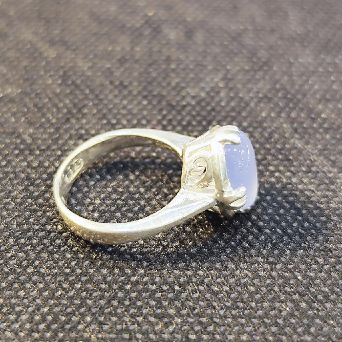 انگشتر نقره زنانه مدل سنگ عقیق یمانی کبود کد 350