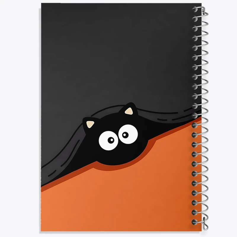 دفتر ژورنال نویسی 50 برگ خندالو مدل نقطه ای طرح گربه کیوت کد F5329