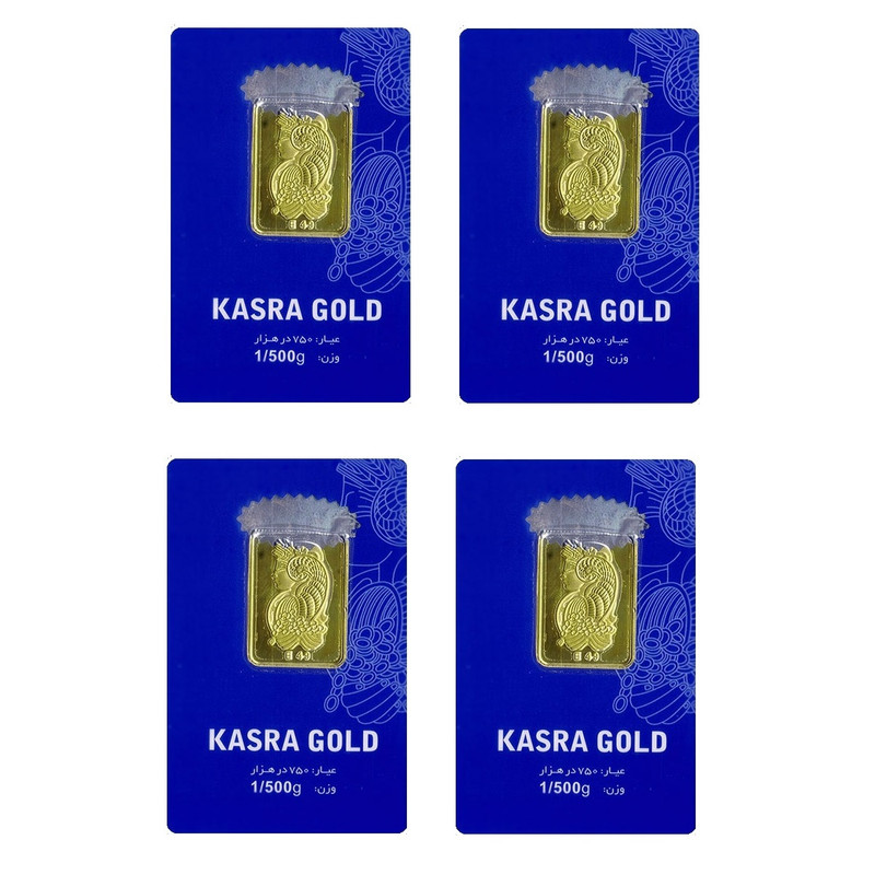 طلا گرمی 18 عیار گالری طلای نجفپور مدل K-4.8  بسته چهار عددی