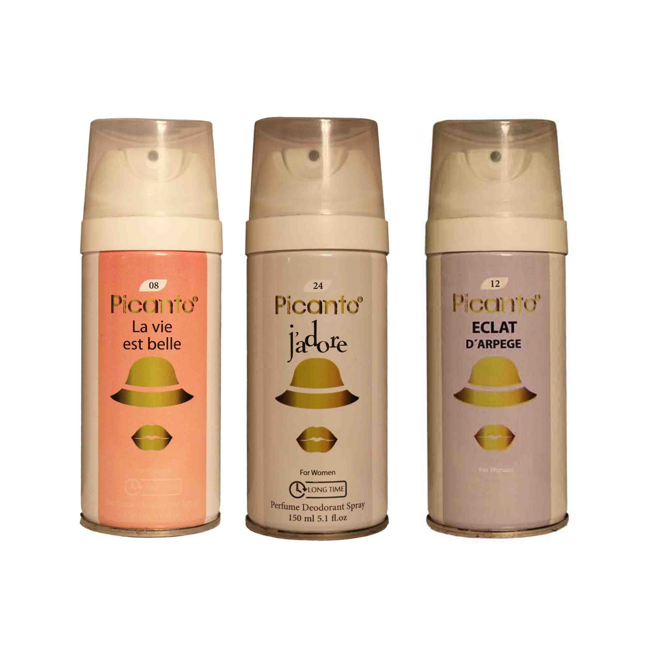 اسپری خوشبو کننده بدن زنانه پیکانتو مدل pw18 حجم 150 میلی لیتر مجموعه 3 عددی