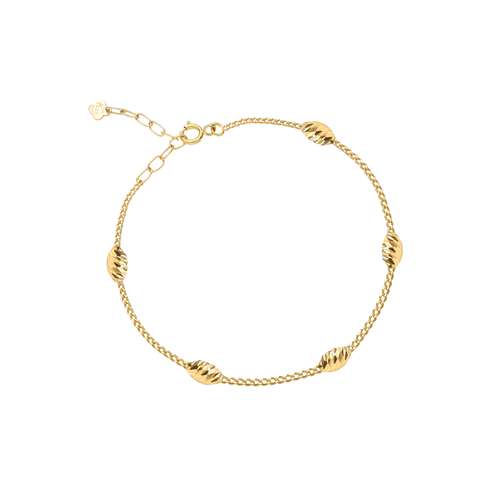 دستبند زنجیری طلا 18 عیار زنانه ماوی گالری مدل کارتیه و بیضی البر