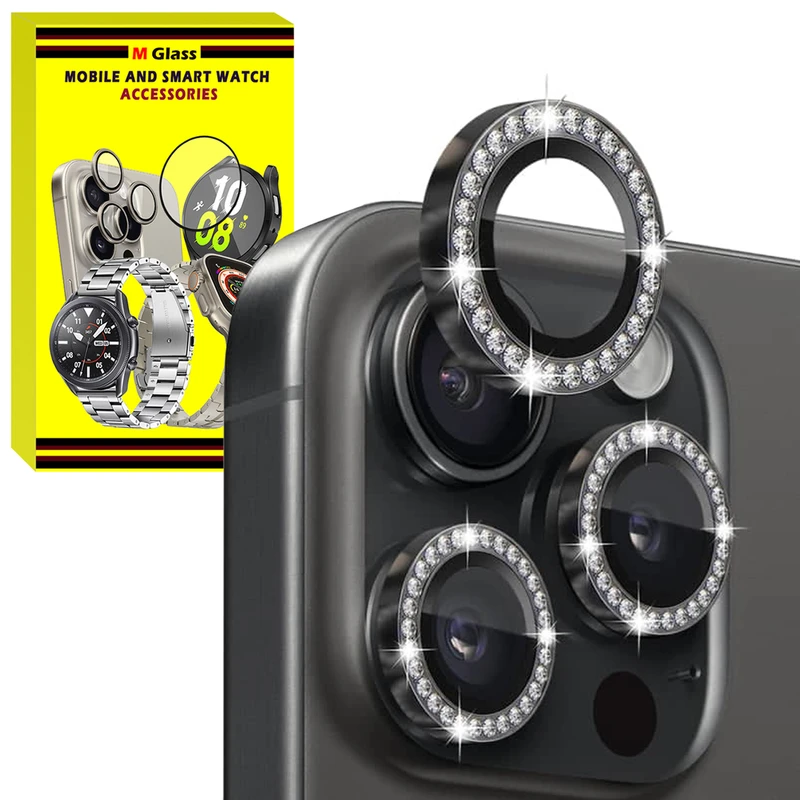 محافظ لنز دوربین فلزی ام‌گلس مدل RNG Diamond MG مناسب برای گوشی موبایل اپل iPhone 16 Pro