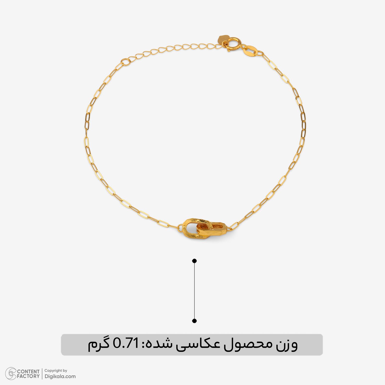 دستبند زنجیری طلا 18 عیار زنانه روبی آرت گالری مدل 312657 -  - 4