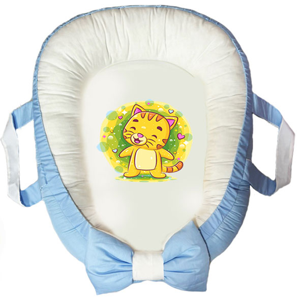 سرویس خواب سه تکه نوزاد ناریکو مدل گارد محافظ دار طرح گربه کد 0508