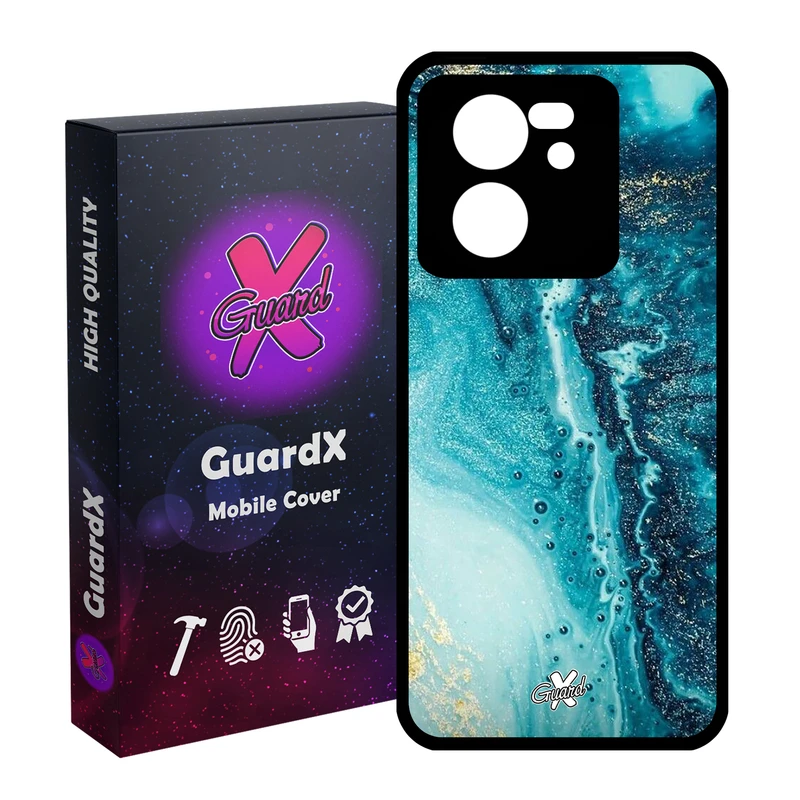 کاور گارد ایکس طرح آبی مدل Glass10402 مناسب برای گوشی موبایل شیائومی 13T/13T Pro/Redmi K60 Ultra