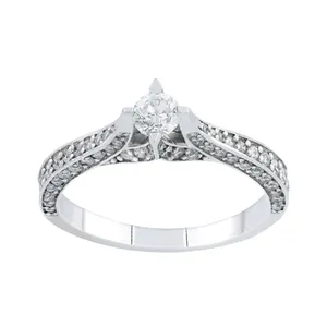 انگشتر طلا 18 عیار زنانه جواهری سروری مدل 10275