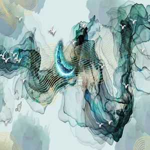 پوستر دیواری سه بعدی مدل سنگ موج ماه DVRF2584