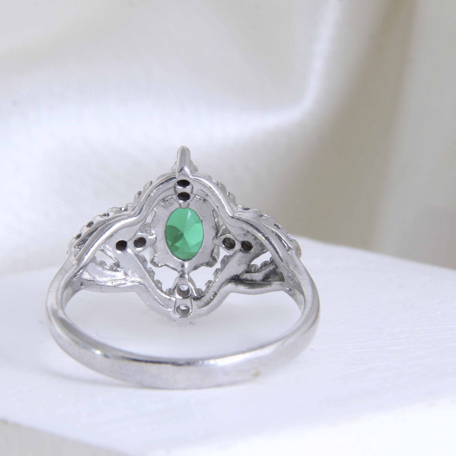 انگشتر نقره زنانه مدل جواهری آبکاری رادیوم کوارتز کد AWR-2059 -  - 2