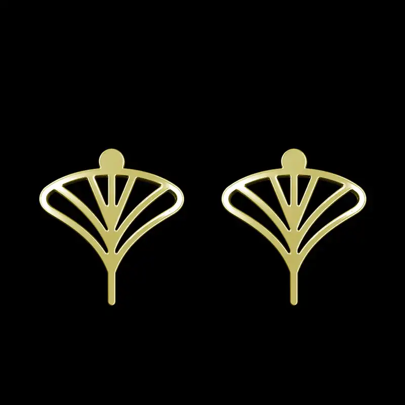 گوشواره طلا 18 عیار زنانه مدوپد مدل برگ کد GA1-15924