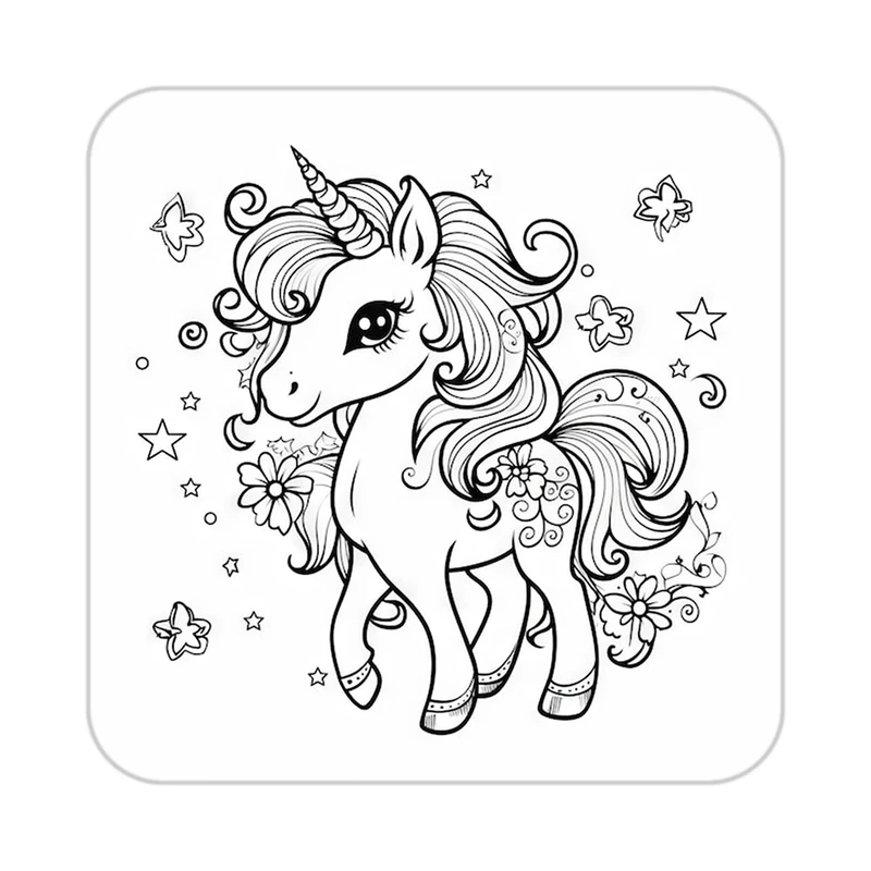 زیر لیوانی کاکتی طرح اسب تک شاخ و یونیکورن مدل mp31977