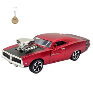 ماکت ماشین ناب سل مدل دوج چارجر فلزی موزیکال چراغدار  DODGE CHARGER NAAB002 به همراه جاسوییچی 