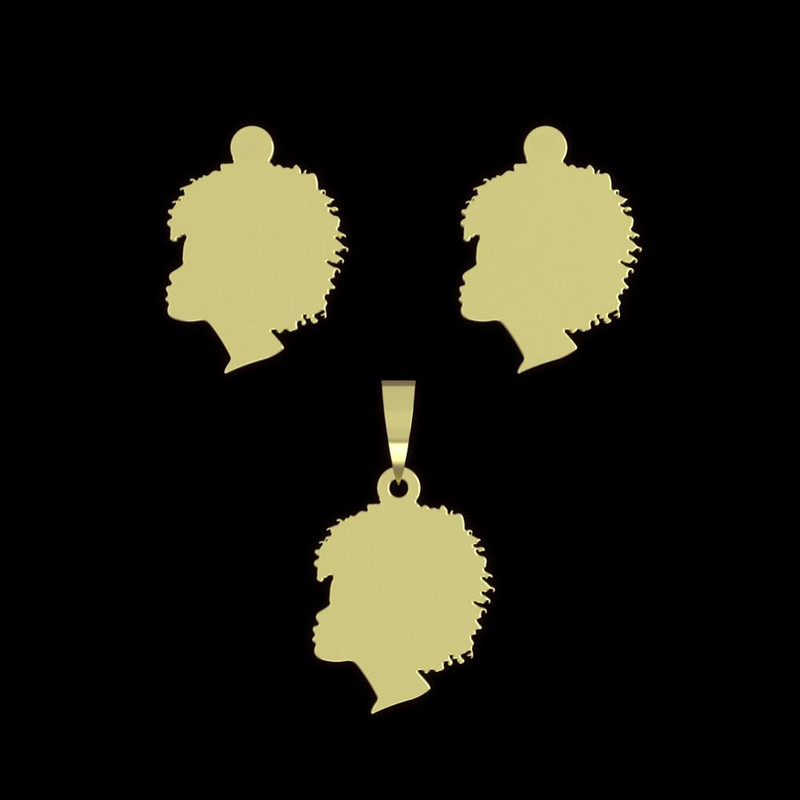 نیم ست طلا 18 عیار زنانه مدوپد مدل صورت کد NA12116