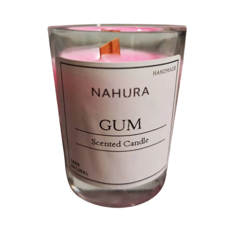 شمع لیوانی معطر مدل D007 با رایحه ادامس زمان اتمام 10 ساعت