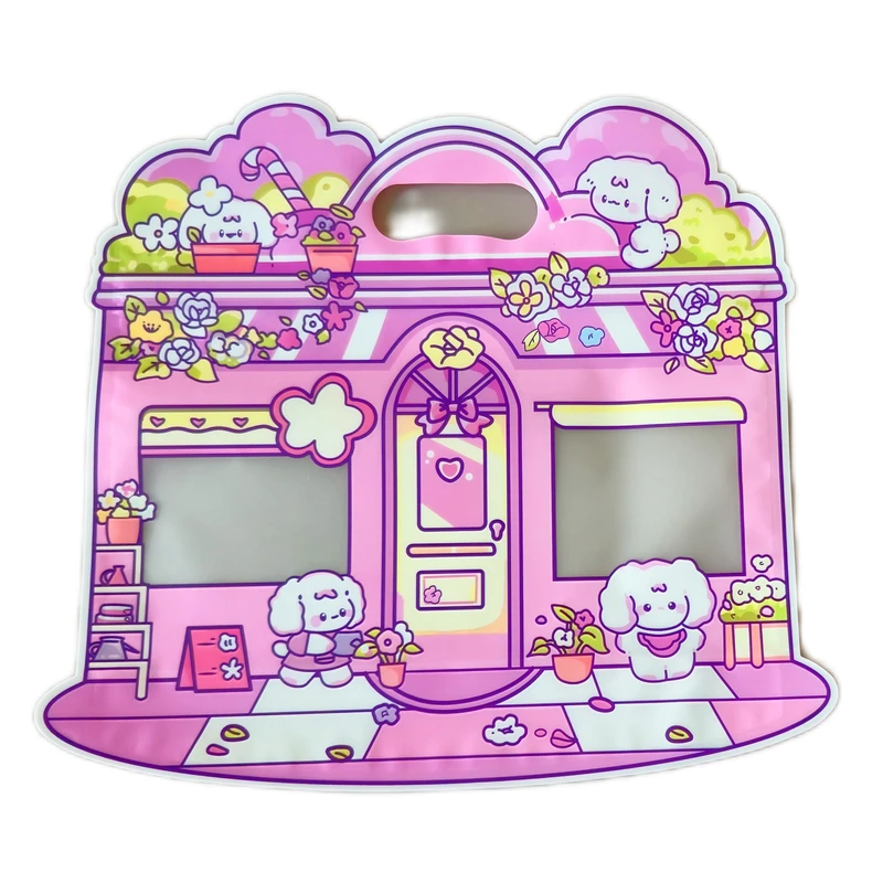 کیسه زیپ دار مدل فانتزی پلاستیکی طرح خانه عروسکی مجموعه 5 عددی