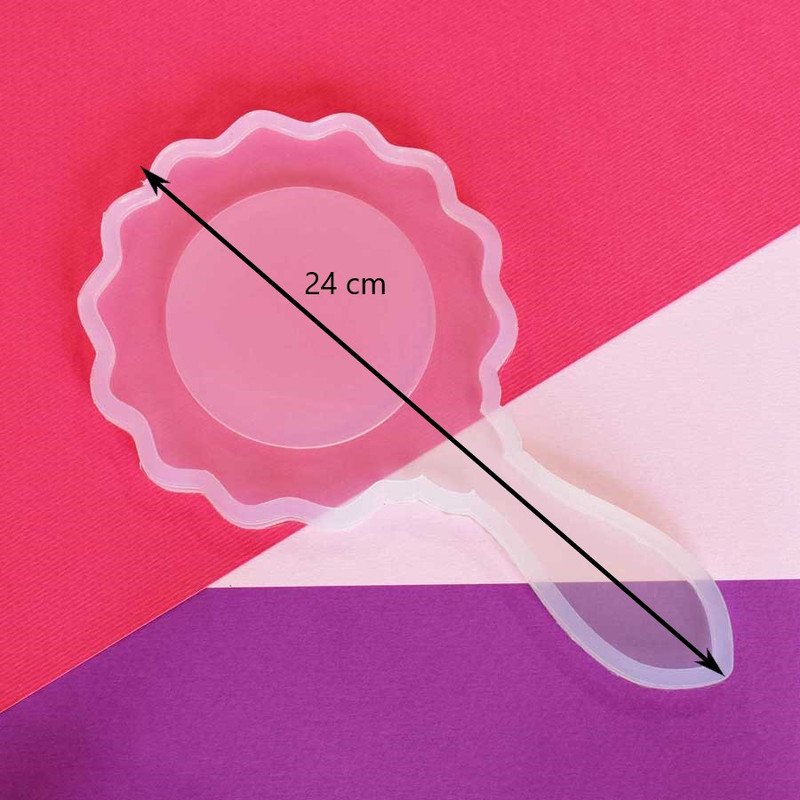 قالب رزین مدل آینه دستی طرح دایره