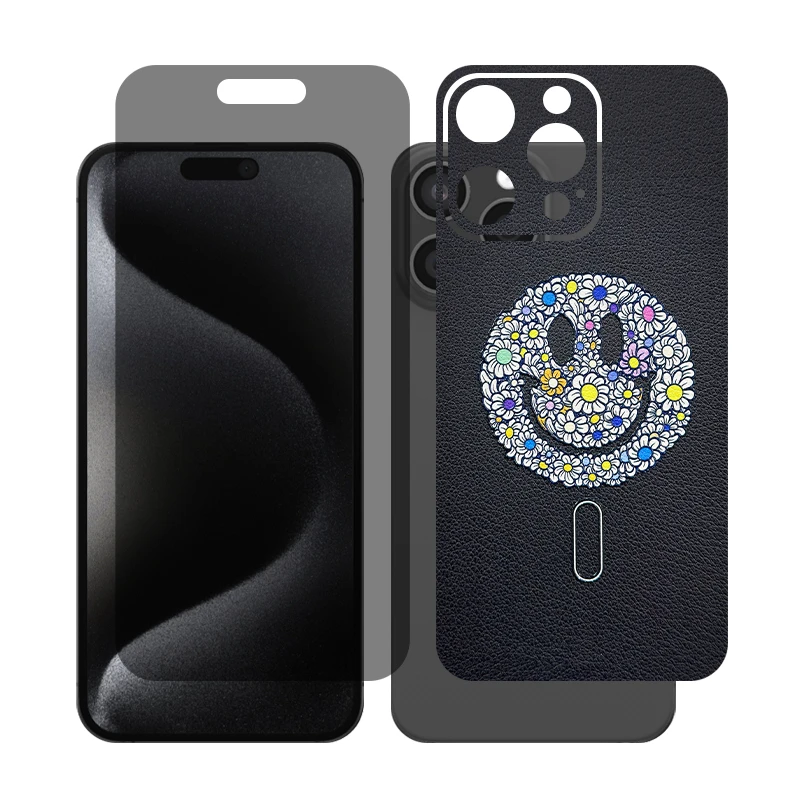 محافظ صفحه نمایش حریم شخصی گلس مدل Together مناسب برای گوشی موبایل اپل iPhone 15 Pro Max به همراه برچسب پوششی پشت گوشی