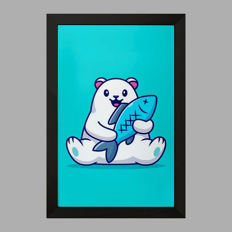تابلو خندالو مدل حیوانات بامزه خرس قطبی کد 29734