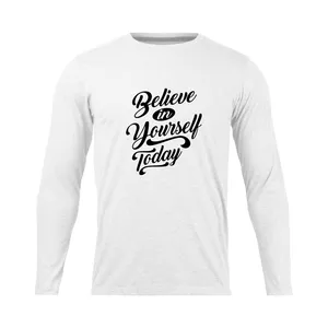 تی شرت آستین بلند مردانه مدل  believe in yourself today_N1_0347 رنگ سفید