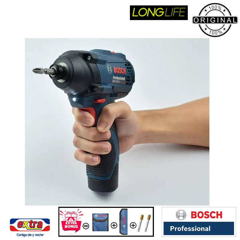 مجموعه بکس و دریل پیچ گوشتی شارژی بوش مدل فوق حرفه ای GDR 120 LI + GSR 120 Li Extra Professional