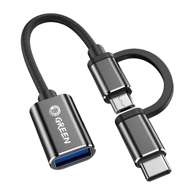 کابل OTG گرین مدل usb to micro or type-c 