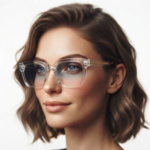 عینک آفتابی زنانه مدل ویفرر کائوچو فریم شفاف دسته فلزی کد 82 UV400