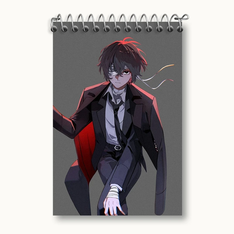 دفتر یادداشت 50 برگ خندالو مدل دازای انیمه سگ های ولگرد بانگو کد F2473