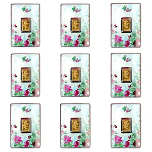 شمش طلا 18 عیار مدل گل بهاری کد 090 مجموعه 9 عددی