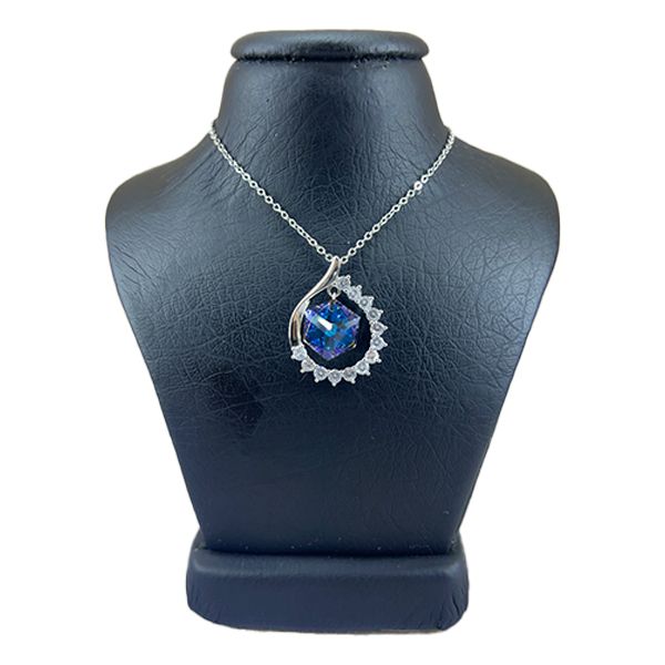 گردنبند نقره زنانه سواروسکی مدل مکعب جواهری کد 45985632 -  - 2