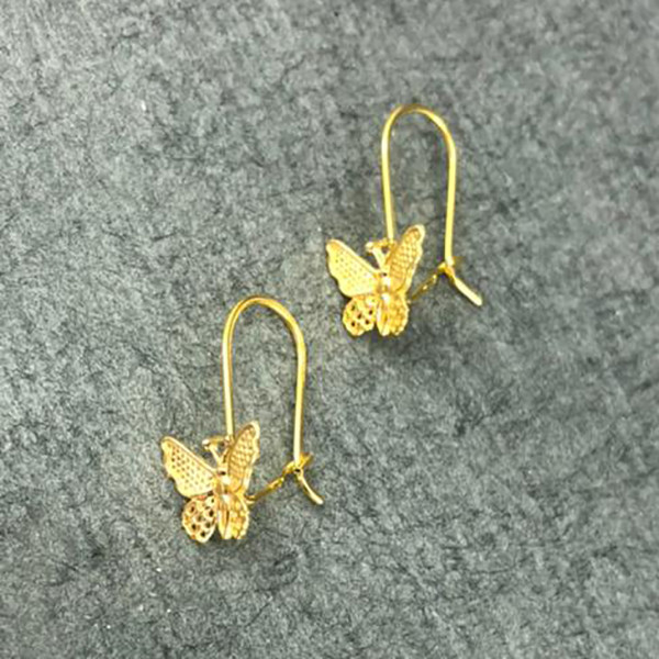 گوشواره طلا 18 عیار زنانه دوست خوب مدل پروانه dk486
