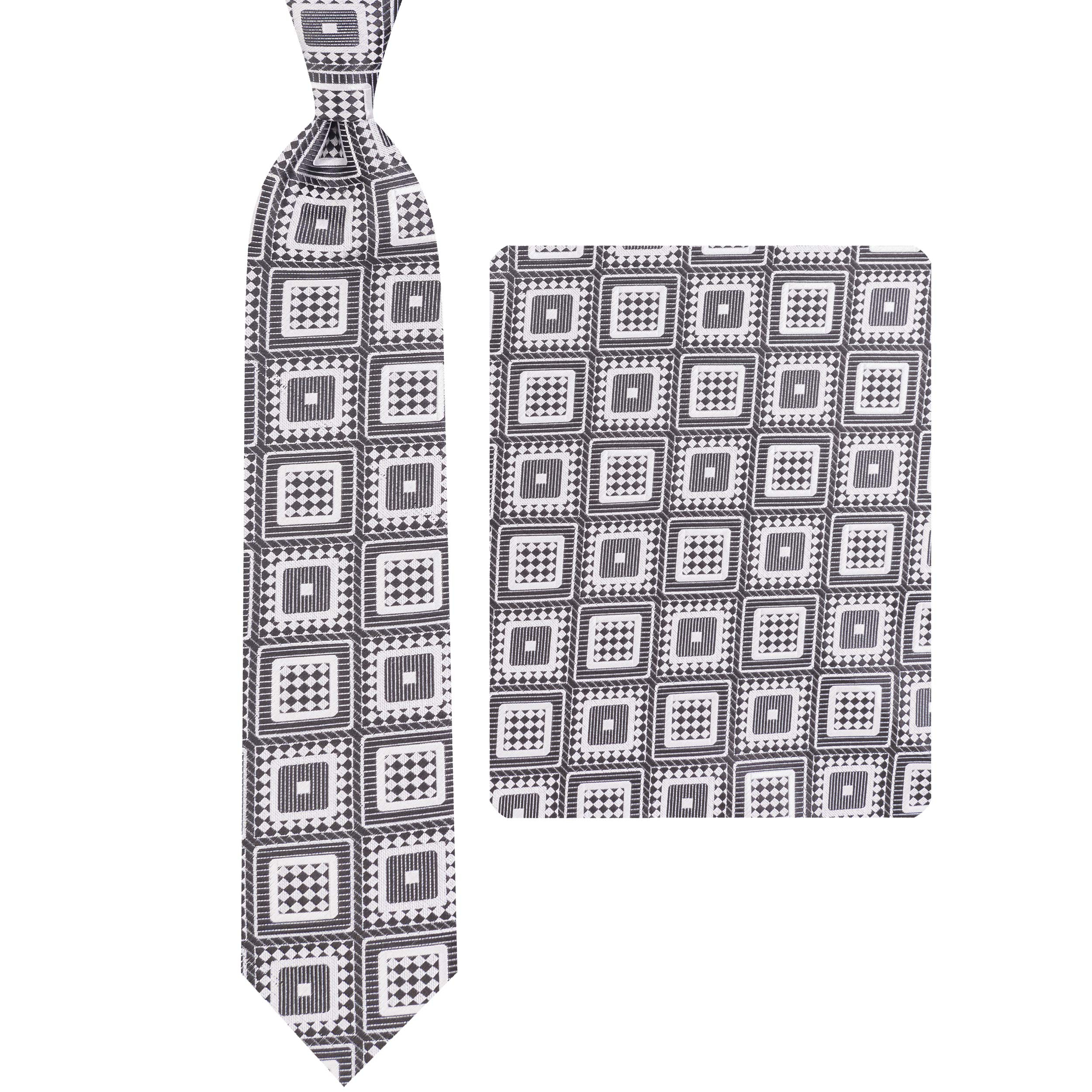 ست کراوات و دستمال جیب مردانه مدل GF-PO1789-GR 