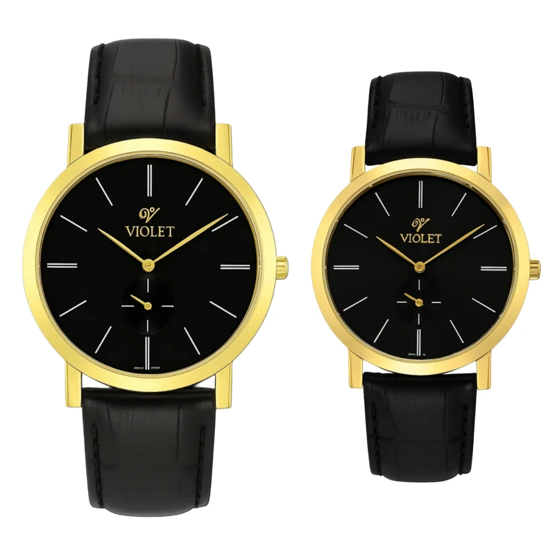 ست ساعت مچی عقربه‌ای کوارتز زنانه و مردانه ویولت مدل Vr.50357