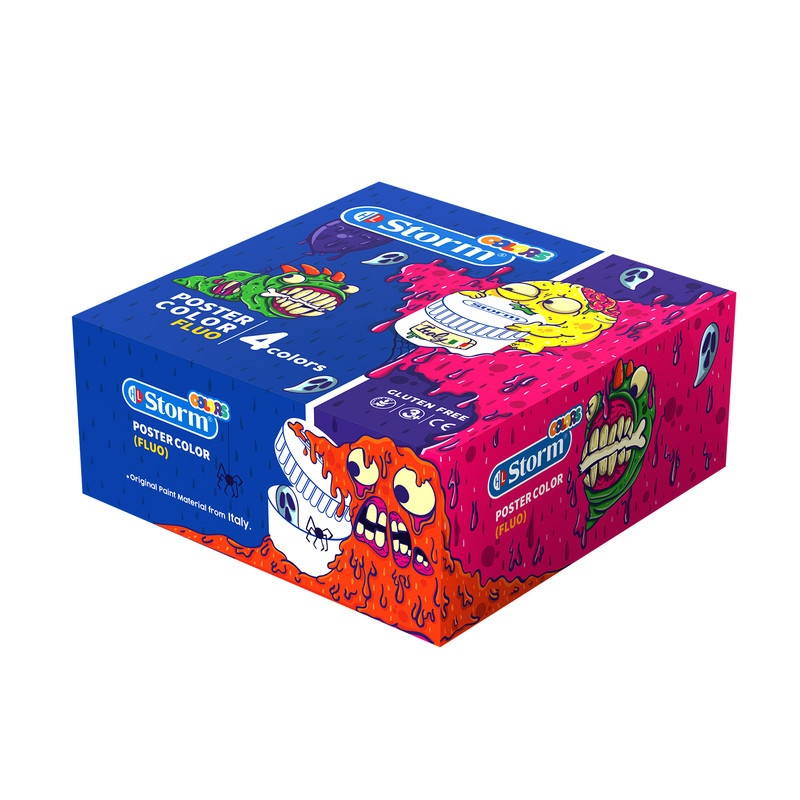 گواش 4 رنگ استورم مدل فلورسنت