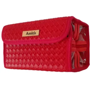 کیف لوازم آرایش زنانه آمیتیس مدل رولی حصیری