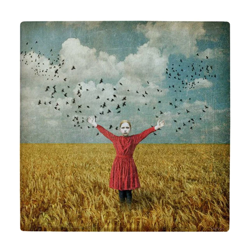 زیر لیوانی طرح دختر و مزرعه کد    3274600_634