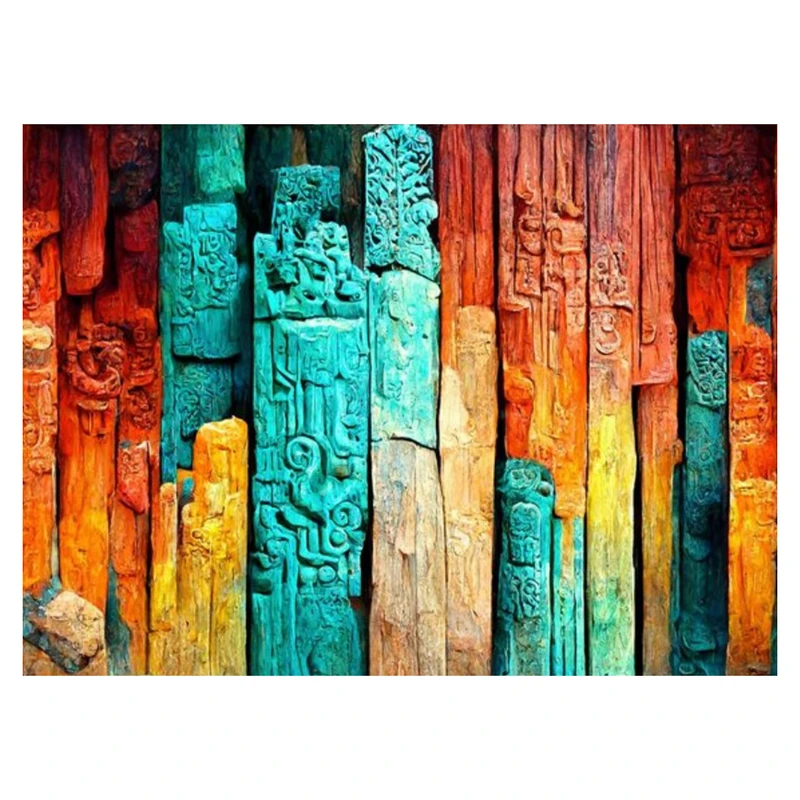 فرش پارچه‌ای مدل فرشینه طرح ستون های باستانی کد AR3059510