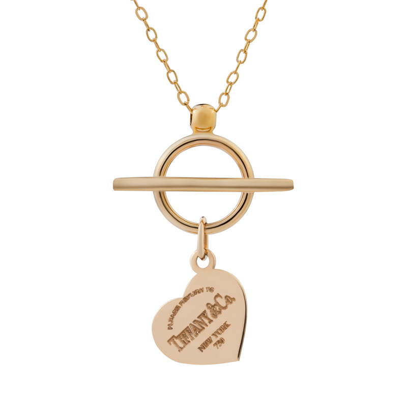 گردنبند طلا 18 عیار زنانه گالری داریم مدل دایره خط تیفانی قلب