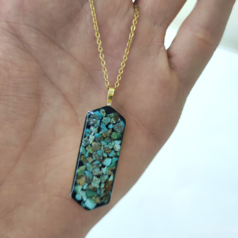 گردنبند زنانه مدل فیروزه رزینی غزل