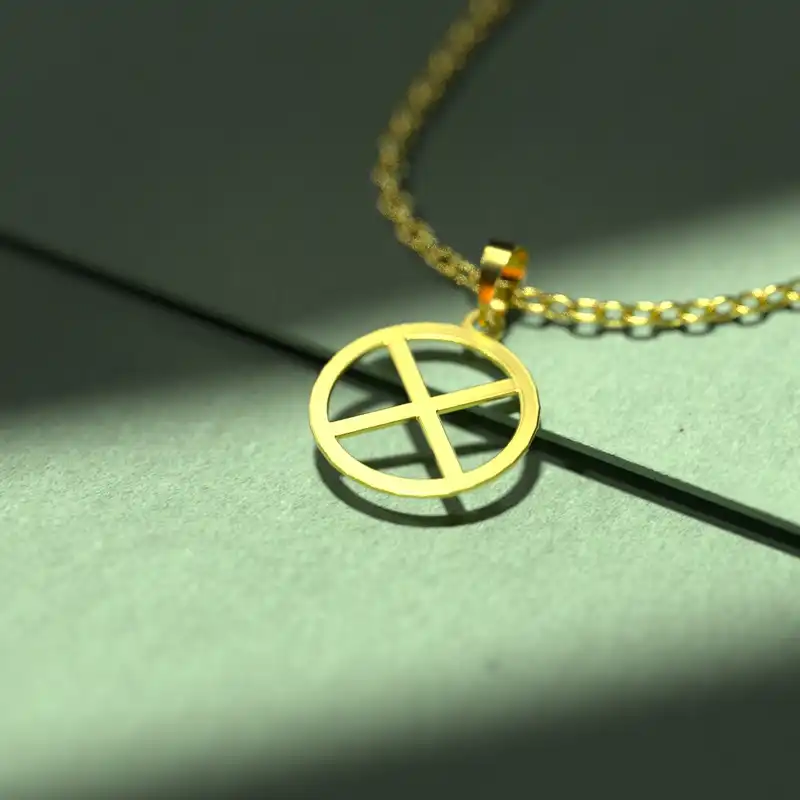 گردنبند طلا 18 عیار زنانه مدوپد مدل دایره کد D2-1-1073