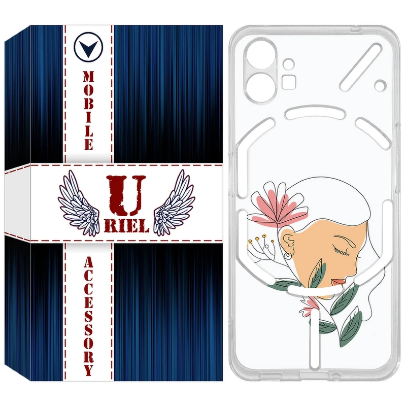 کاور یوریل مدل Clear کد 53 طرح صورت زن مناسب برای گوشی موبایل ناتینگ فون Nothing Phone 1