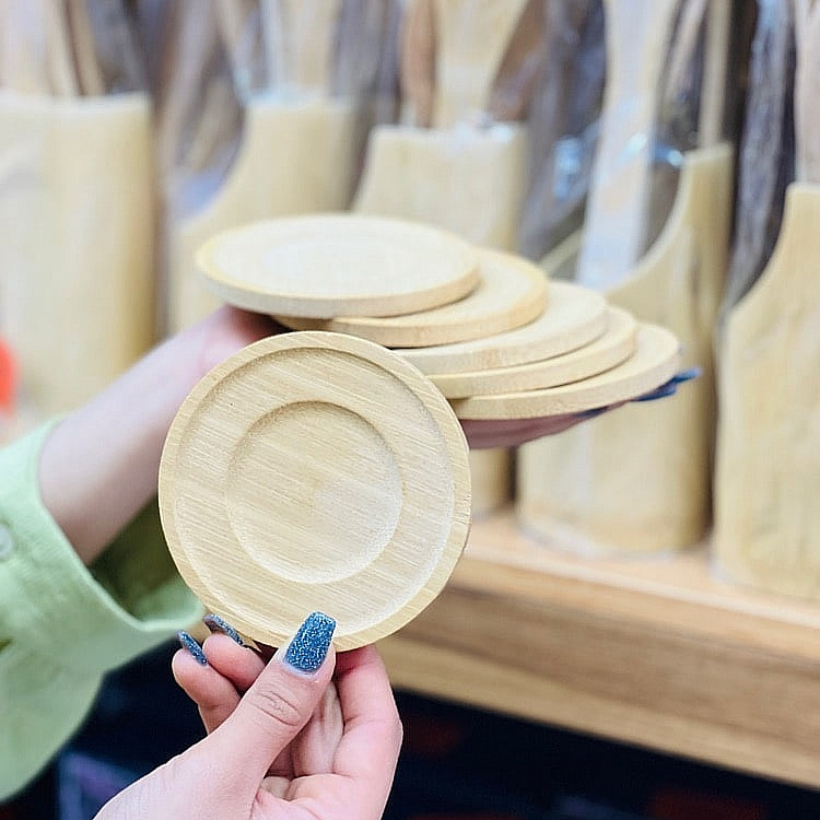 زیر لیوانی مدل بامبو دایره مجموعه 6 عددی