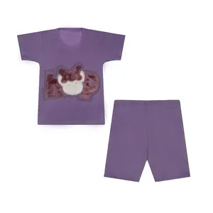 ست تی شرت و شلوارک دخترانه مدل دیانا کد 3605