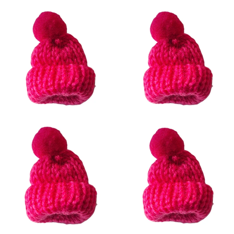 ملزومات عروسک سازی مدل کلاه تزئینی بافتنی کد pk بسته 4 عددی