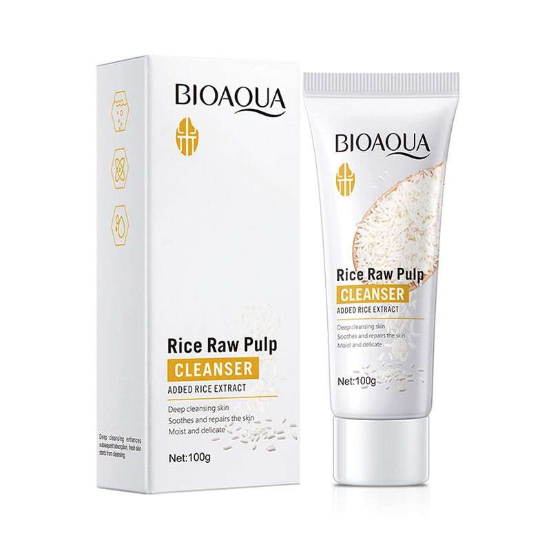 فوم شستشو صورت بایوآکوا مدل برنج حجم 100 میلی لیتر