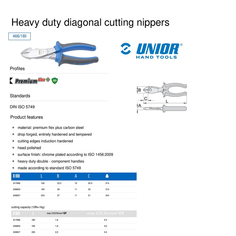 انبر سیم چین یونیور مدل 466/1Bi سایز 8 اینچ انبر سیم چین یونیور مدل 466/1Bi سایز 8 اینچ