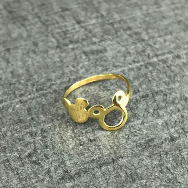 انگشتر طلا 18 عیار دخترانه دوست خوب مدل dk317